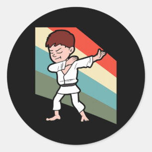 Karate Judo Jujutsu Taekwondo Kickboxing Dabbing D Classic Round Sticker