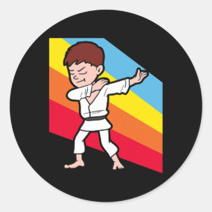 Karate Judo Jujutsu Taekwondo Kickboxing Dabbing D Classic Round Sticker