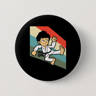 Karate Judo Jujutsu Taekwondo Kickboxing Kickboxer 6 Cm Round Badge