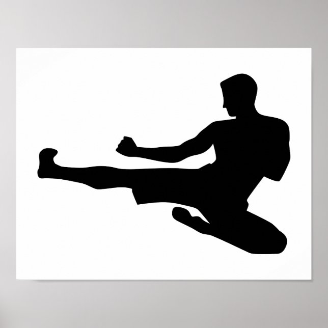 Karate jump kick poster (Front)