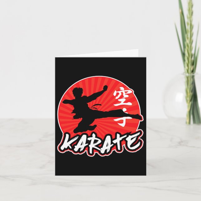 Karate Jumping Side Kick Japanese  Card (Front)