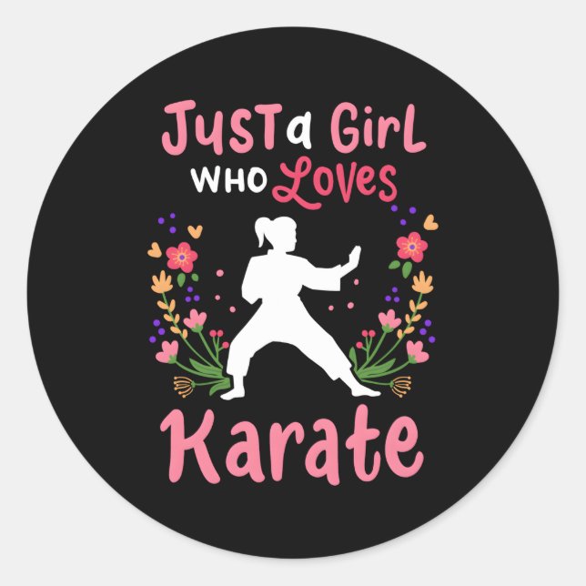 Karate Just A Who Loves Karate Classic Round Sticker (Front)