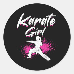 Karate Karate Girl Classic Round Sticker