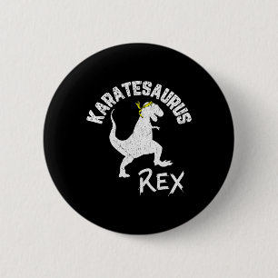 Karate Karatesaurus Rex Dinosaur Funny Martial Art 6 Cm Round Badge