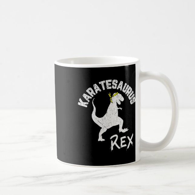 Karate Karatesaurus Rex Dinosaur Funny Martial Art Coffee Mug (Right)