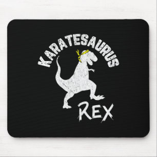Karate Karatesaurus Rex Dinosaur Funny Martial Art Mouse Pad