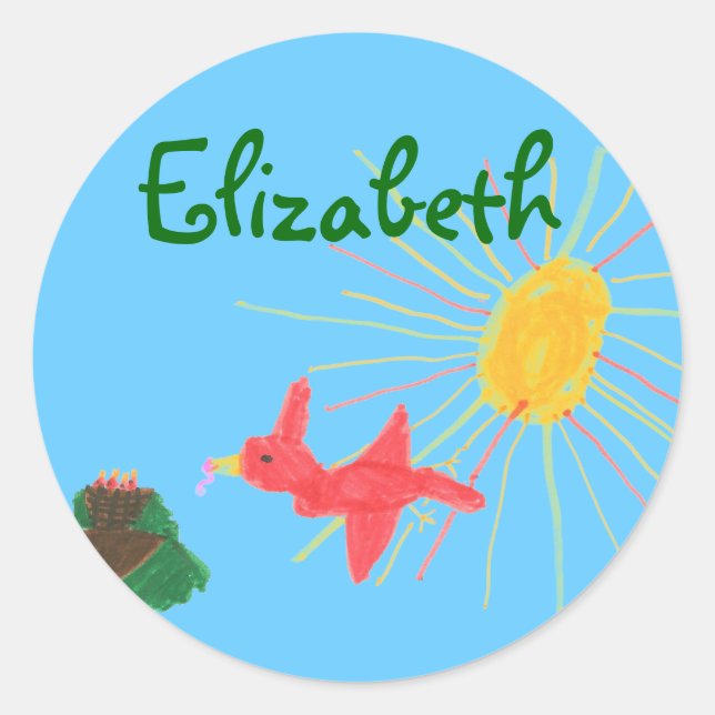 Karate Kat bird's nest ID--to personalise Classic Round Sticker (Front)