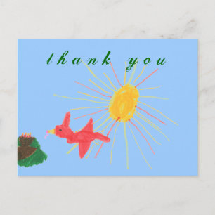 Karate Kat Graphics bird's nest thank-you Postcard
