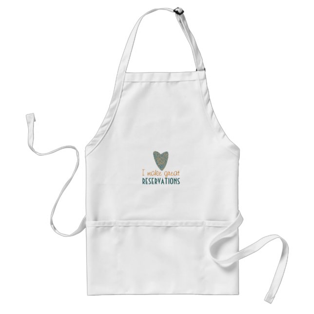 Karate Kat "I Make Great Reservations" Standard Apron (Front)