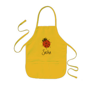 Karate Kat ladybug apron--to personalise Kids Apron