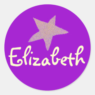 Karate Kat purple star ID--to personalise Classic Round Sticker