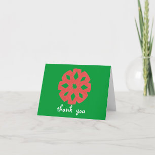 Karate Kat snowflake thank-you Thank You Card