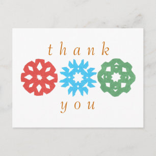 Karate Kat snowflake trio thank-you Postcard