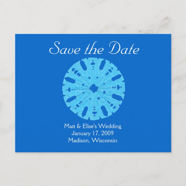 Karate Kat winter wedding save-the-date Announcement Postcard (Front)