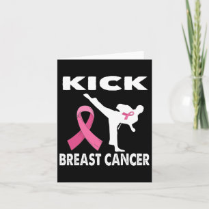 Karate Kick Breast Cancer Awareness Pink 1 Card