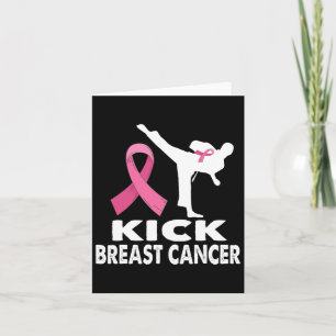 Karate Kick Breast Cancer Awareness Pink Card