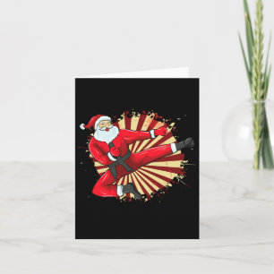 Karate Kick Santa Judo Taekwondo Martial Arts Chri Card