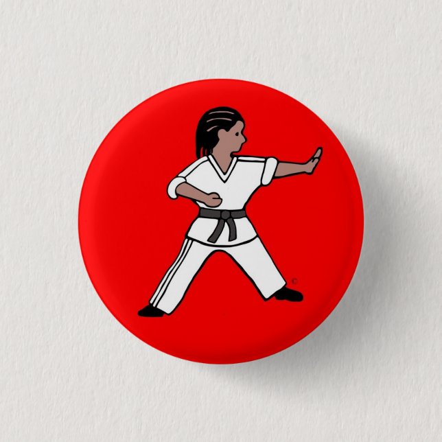 Karate Kid 1 pinback button (Front)