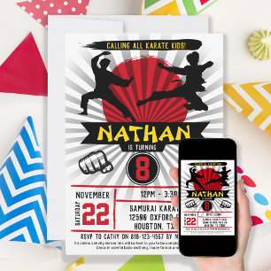 Karate Kid Martial Arts Cobra Kai Invitation