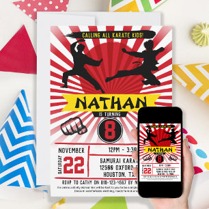 Karate Kid Martial Arts Cobra Kai Invitation