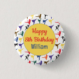 Karate Kid Martial Arts Modern Cool Happy Birthday 3 Cm Round Badge