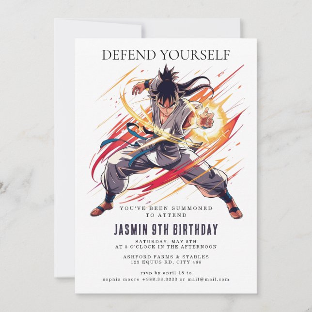 Karate Kids Birthday Party Invitation (Front)