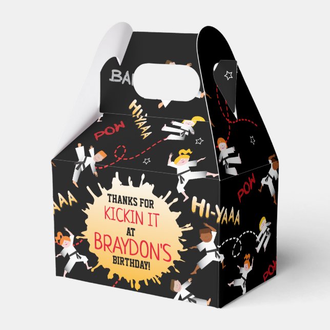 Karate Kids Children Birthday Party Favour Gift Bo Favour Box (Front Side)