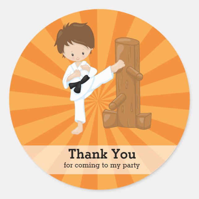 Karate kids classic round sticker (Front)