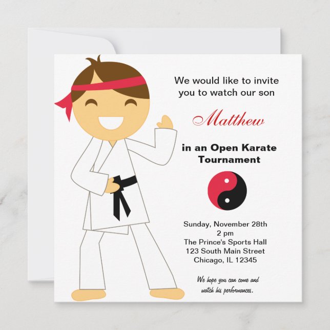 Karate Kids Tournament Invitation (Front)
