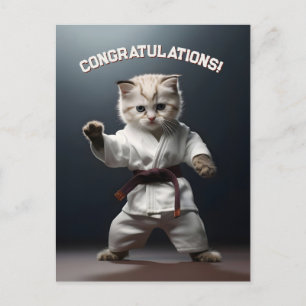 Karate Kitten Postcard