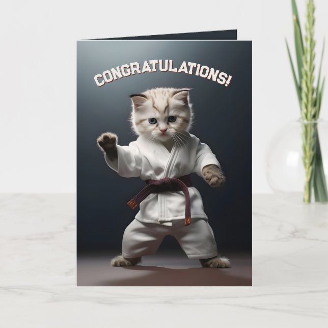 Karate Kitten Thank You Card (Front)