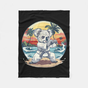 Karate Koala Animal MMA Taekwondo Martial Arts Fleece Blanket