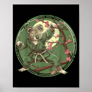 Karate Koala Animal MMA Taekwondo Martial Arts Poster