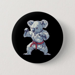 Karate Koala Motif Taekwondo Jiu-Jitsu MMA 6 Cm Round Badge