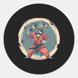 Karate Koala Motif Taekwondo Jiu-jitsu Mma Kickbox Classic Round Sticker