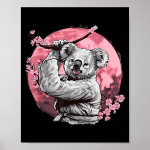 Karate Koala Motif Taekwondo Jiu-Jitsu MMA Poster