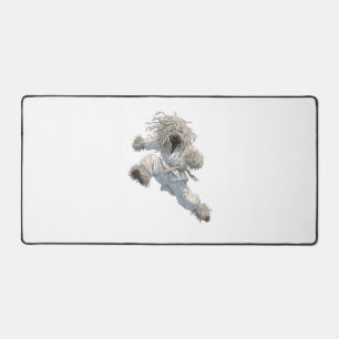 Karate Komondor � Fluffy Fighter Dog Desk Mat