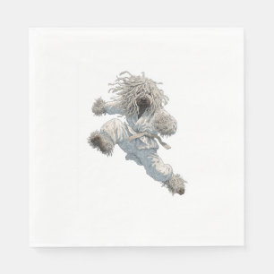 Karate Komondor – Fluffy Fighter Dog Napkin