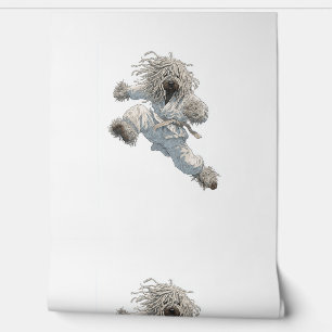 Karate Komondor – Fluffy Fighter Dog Wallpaper