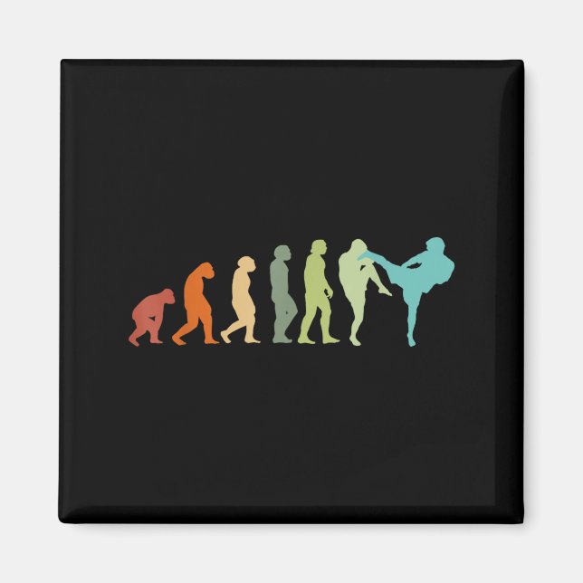 Karate Kung-Fu Evolution Kickboxer Muay Thai MMA Magnet (Front)