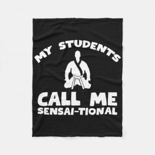 Karate Kung Fu Sensai Teacher - Martial Arts Fight Fleece Blanket