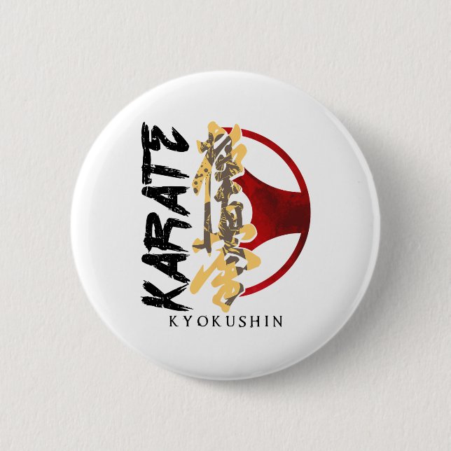 Karate Kyokushin Martial Arts Trainer Fighter Mart 6 Cm Round Badge (Front)