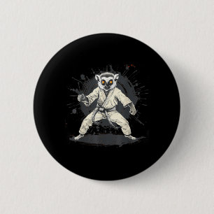 Karate Lemur Animal MMA Taekwondo Martial Arts 6 Cm Round Badge
