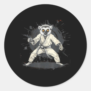 Karate Lemur Animal MMA Taekwondo Martial Arts Classic Round Sticker