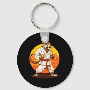 Karate Leopard Motif Taekwondo Jiu-Jitsu MMA Key Ring