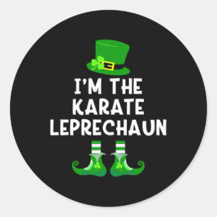 Karate Leprechaun Funny St Patrick's Day Tee  Classic Round Sticker