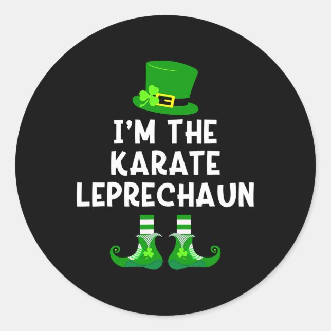 Karate Leprechaun Funny St Patrick's Day Tee  Classic Round Sticker (Front)