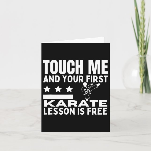 Karate Lesson For Free Coach Funny Karateka  Card (Front)