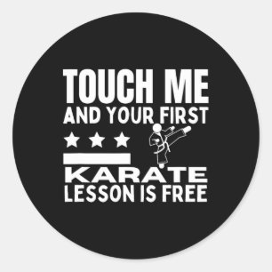 Karate Lesson For Free Coach Funny Karateka  Classic Round Sticker
