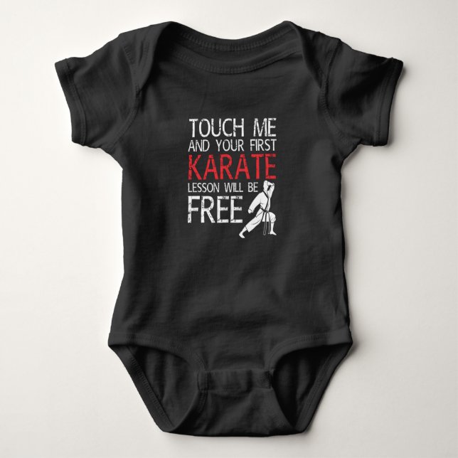 Karate Lesson Karate Martial Arts Baby Bodysuit (Front)